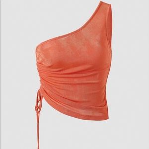 One shoulder ruched top